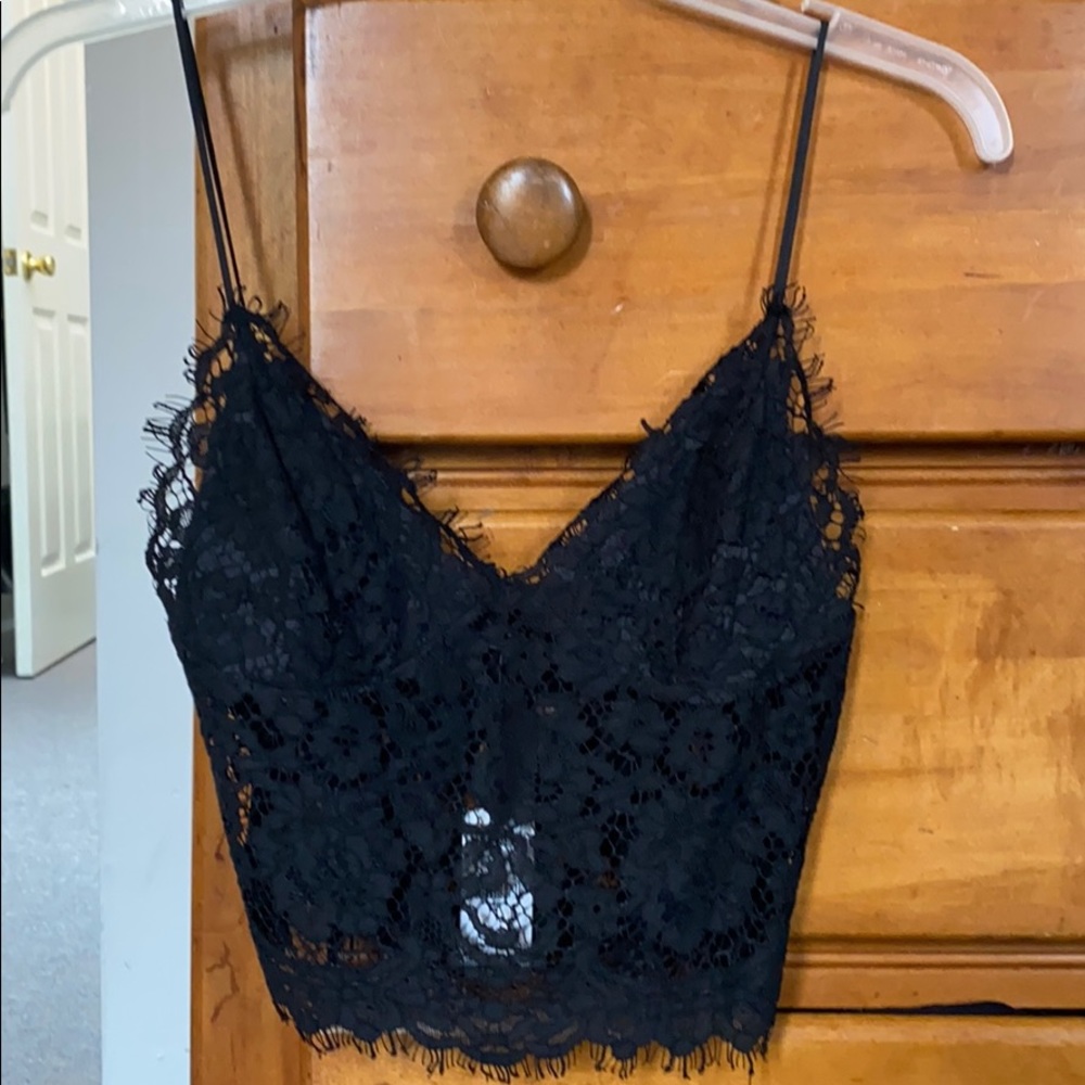 Black lace bra top